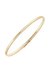 14K Yellow Gold Double Heart Adjustable Bangle Bracelet for Children