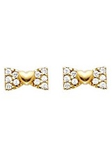 Wellingsale 14K Yellow Gold Polished Crown Stud Earrings With Screw Back