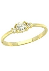14k Yellow Gold Small Baby Child Kid Ring Filigree Design
